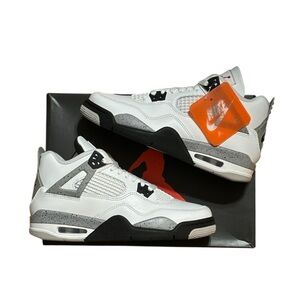 Nike Air Jordan 4 White and Gray Sneakers